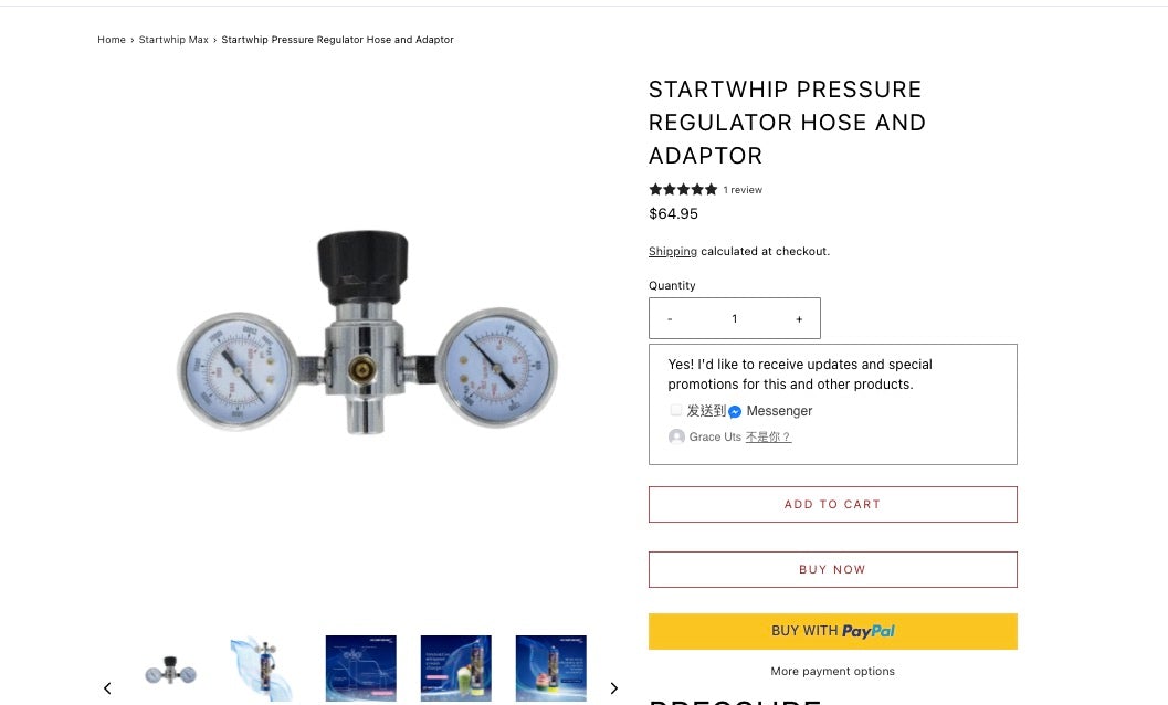 PRESSURE REGULATOR & HOSE KIT COME BACK - Startwhip Max AU