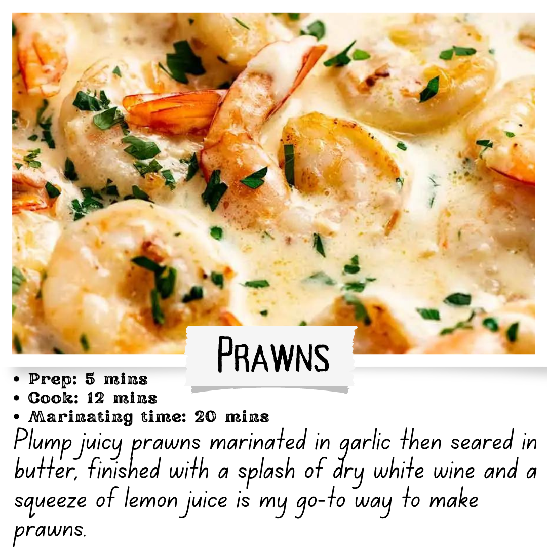 Creamy Garlic Prawns