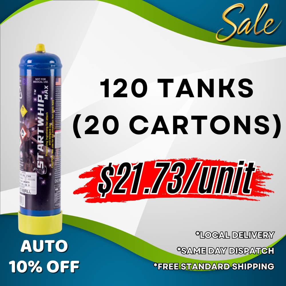 [AUTO 10% OFF] 120 TANKS SM - Startwhip Max 660g Cream Chargers