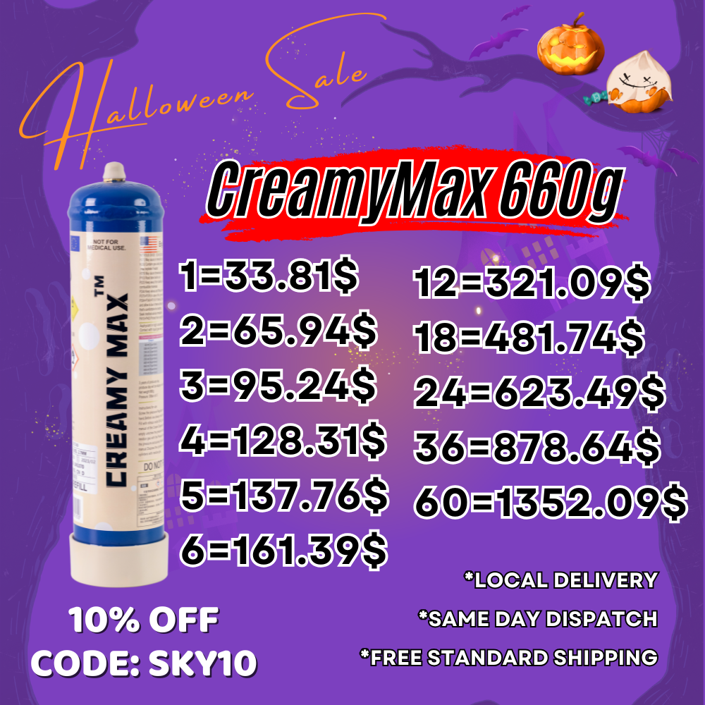 [10% off] CM - Creamy Max 660g Cream Chargers N2O