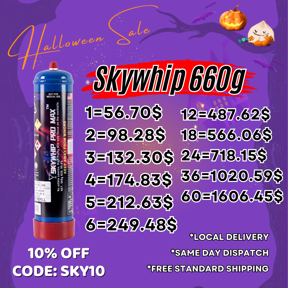 [10% off] PM - Skywhip Pro Max 660g Cream Chargers N2O