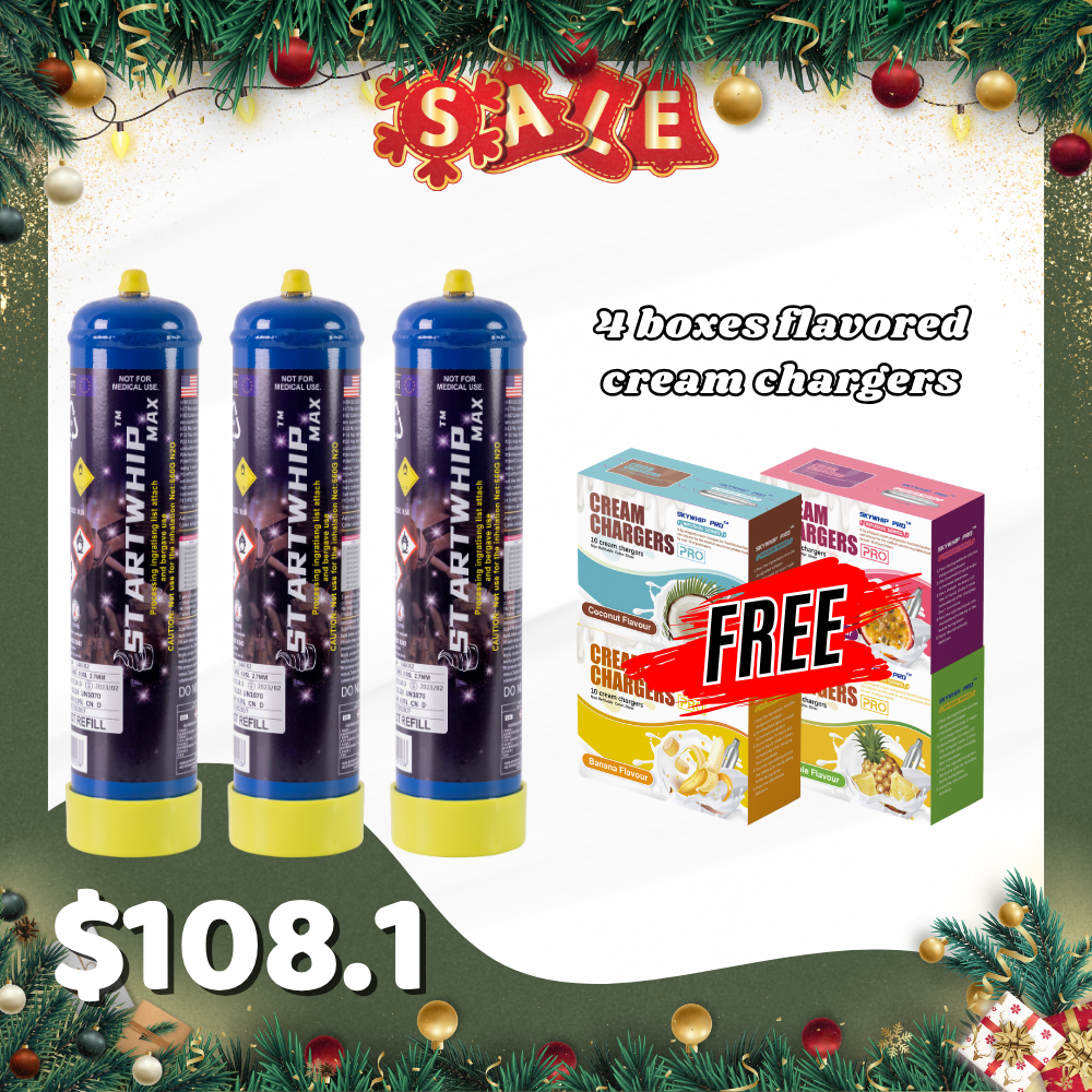 3 tanks 660g cream chargers