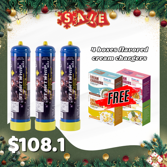 3 tanks 660g cream chargers