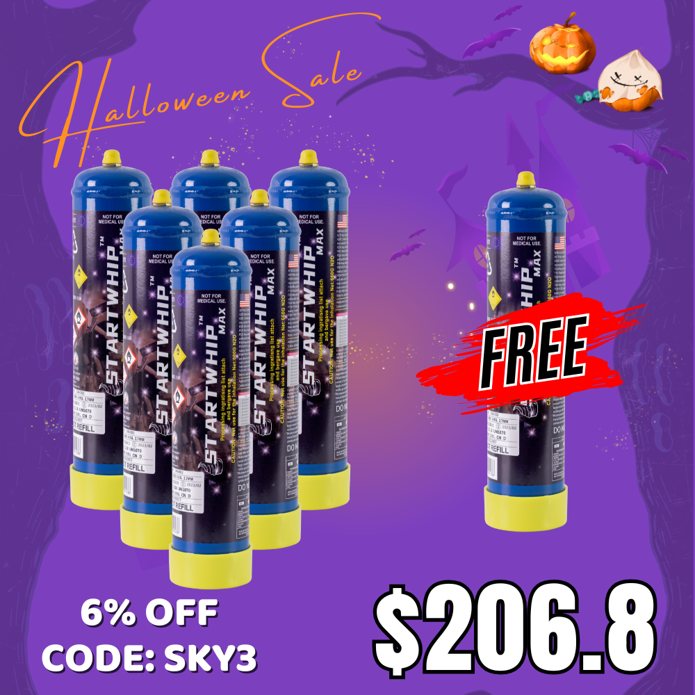 Hot Sale - Cream Chargers N2O 6 x Startwhip Max 660G + 1 Free 660G Tank