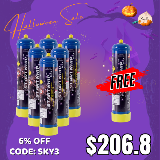 Hot Sale - Cream Chargers N2O 6 x Startwhip Max 660G + 1 Free 660G Tank