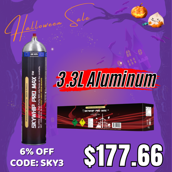 Aluminum Skywhip 3.3L Cream Chargers - Lightweight & Purer N2O