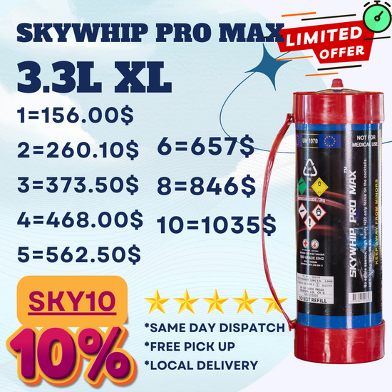 skywhip 3.3l cream chargers