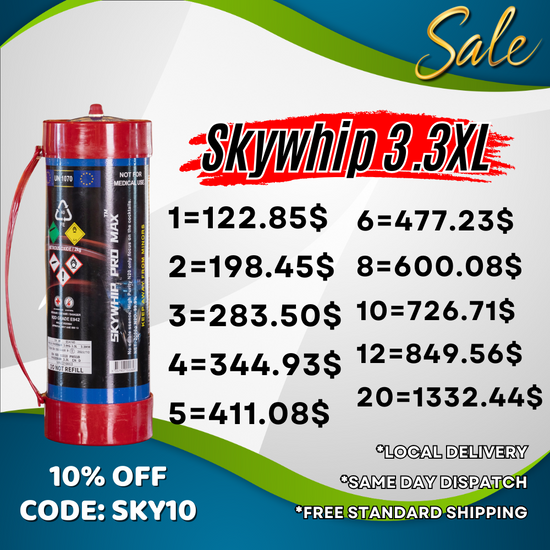 [10% off] PL - Skywhip Pro Max 3.3L XL Cream Chargers N2O