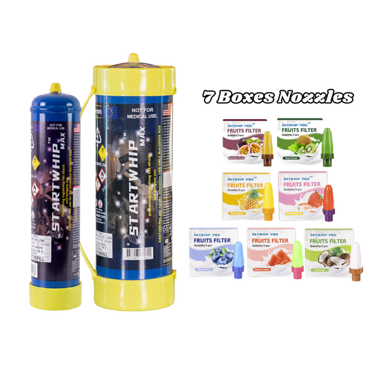 Hot Sale - 1 X Startwhip Max 3.3L XL + 1 X 660g Cream Chargers + Free Flavoured Nozzles